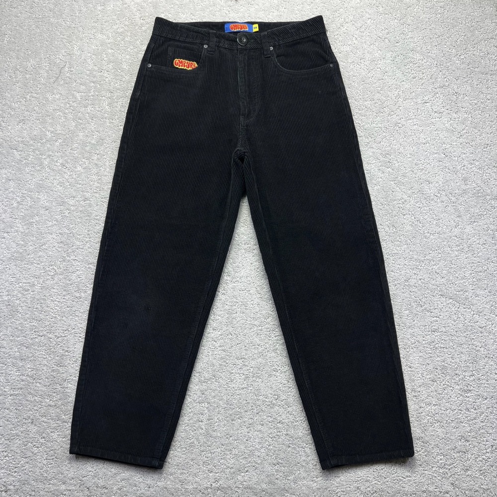 Empyre‎ Corduroy Pants Mens 28 Black Loose Fit Baggy Relaxed Skater Wide Leg